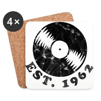 Born 1962 Retro 60 Birthday Gift - Coasters (set of 4) - white - Front