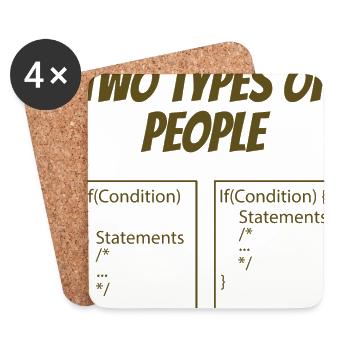 Two Types Of People Coder Programmer Computer Geek - Untersetzer (4er-Set) - Weiß - Vorne