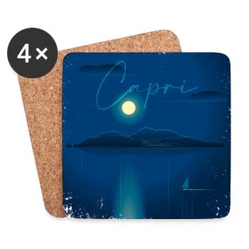 Capri de nuit - Dessous de verre (lot de 4) - blanc - Devant