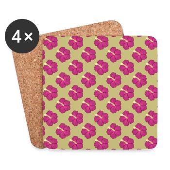 colorful flower pattern design - Coasters (set of 4) - white - Front