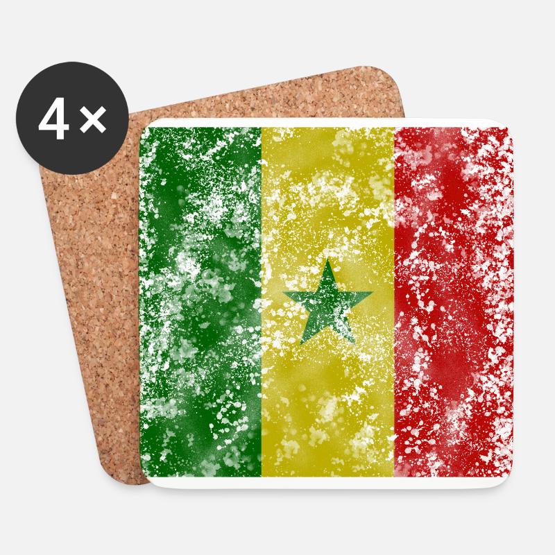Senegal vintage Flagge - Untersetzer (4er-Set) - Weiß