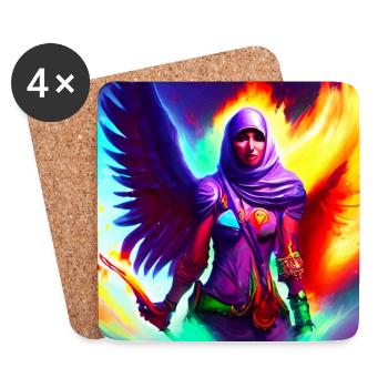 Fille musulmane avec des ailes d’ange Art - Dessous de verre (lot de 4) - blanc - Devant