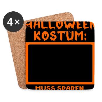 KEIN HALLOWEEN KOSTÜM - MUSS SPAREN - INFLATION - Untersetzer (4er-Set) - Weiß - Vorne