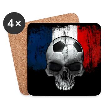 France Football Fan - Dessous de verre (lot de 4) - blanc - Devant