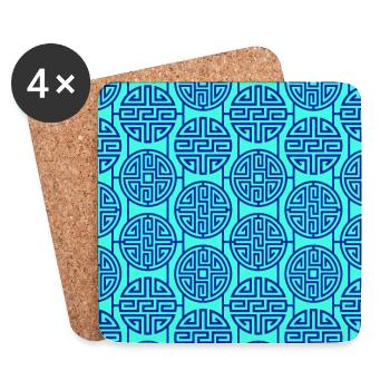 Chinese pattern - Coasters (set of 4) - white - Front