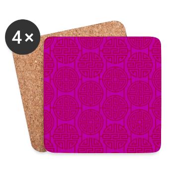 Chinese pattern - Coasters (set of 4) - white - Front