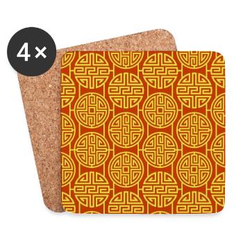 Chinese pattern - Coasters (set of 4) - white - Front