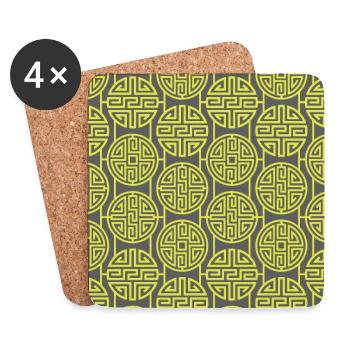 Chinese pattern - Coasters (set of 4) - white - Front