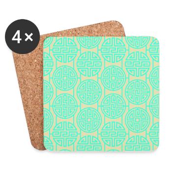 Chinese pattern - Coasters (set of 4) - white - Front