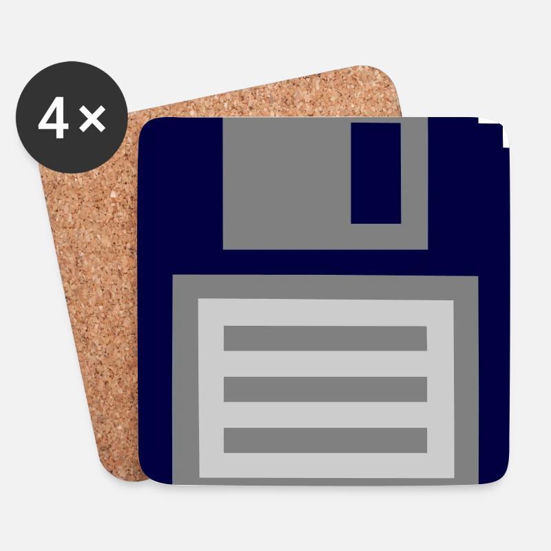 Diskette - Untersetzer (4er-Set) - Weiß