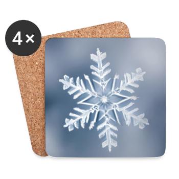 Winter snowflake portrait - Coasters (set of 4) - white - Front