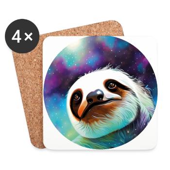 Galaxie Paresseux - Dessous de verre (lot de 4) - blanc - Devant