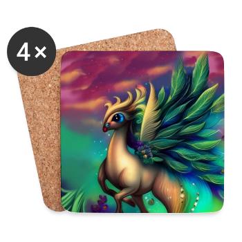 Croyez en la magie, aux beaux animaux fantastiques - Dessous de verre (lot de 4) - blanc - Devant