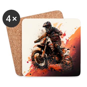 Motocross hero: show your love for off-road. - Coasters (set of 4) - white - Front