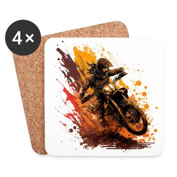 Motocross power: show your courage on the bike! - Coasters (set of 4) - white - Front