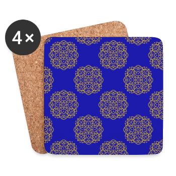 colorful pattern design mandala - Coasters (set of 4) - white - Front