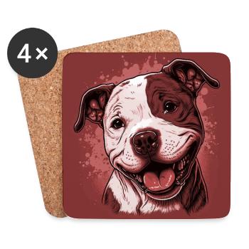 Stafford Puppy Love - Dessous de verre (lot de 4) - blanc - Devant