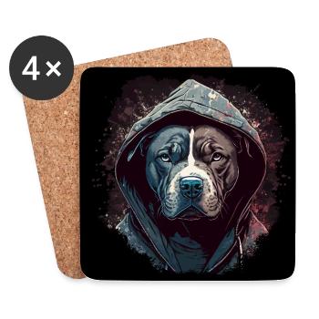 American Staffordshire Terrier - Untersetzer (4er-Set) - Weiß - Vorne