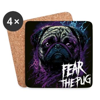 Fear the Pug - Untersetzer (4er-Set) - Weiß - Vorne