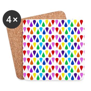 Bunte Tränen - Untersetzer (4er-Set) - Weiß - Vorne