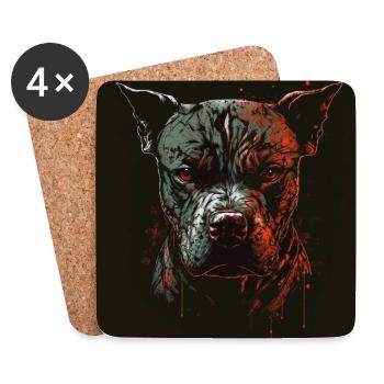 American Staffordshire Terrier - Coasters (set of 4) - white - Front