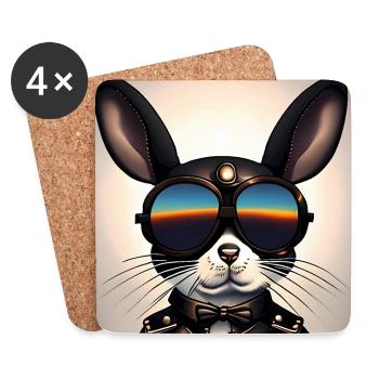 Crazy Easter Sunglasses Glasses - Coasters (set of 4) - white - Front