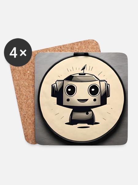 Robi Roboter Baby - Untersetzer (4er-Set) - Weiß