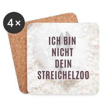 Ich bin nicht Dein Streichelzoo PKSB - Untersetzer (4er-Set) - Weiß - Vorne