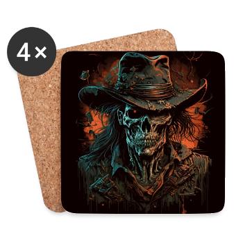 Undead Cowboy - Coasters (set of 4) - white - Front