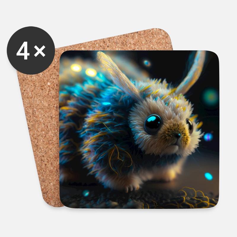 Photo macro creature 04 - Coasters (set of 4) - white