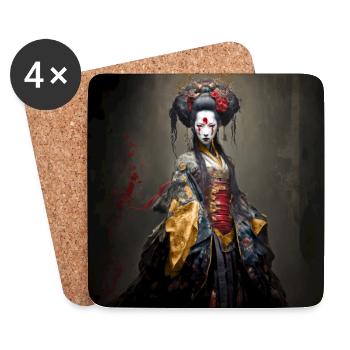 Geisha Zombie 01 - Coasters (set of 4) - white - Front