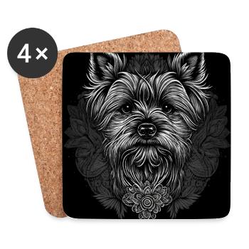 Yorkshire Terrier - Coasters (set of 4) - white - Front