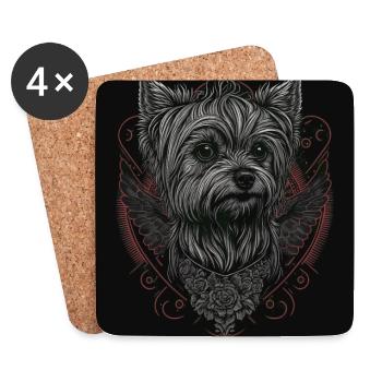 Yorkshire Terrier - Coasters (set of 4) - white - Front
