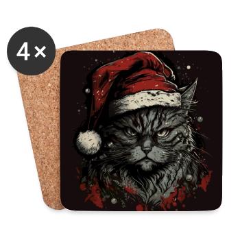 Maine Coon Weihnachten - Untersetzer (4er-Set) - Weiß - Vorne