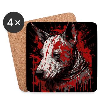 Bull terrier - Coasters (set of 4) - white - Front