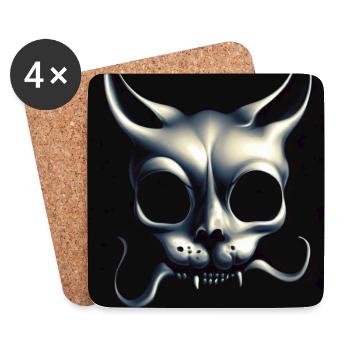 Smooth kitty - Dessous de verre (lot de 4) - blanc - Devant