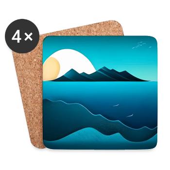 La mer tranquille - Dessous de verre (lot de 4) - blanc - Devant