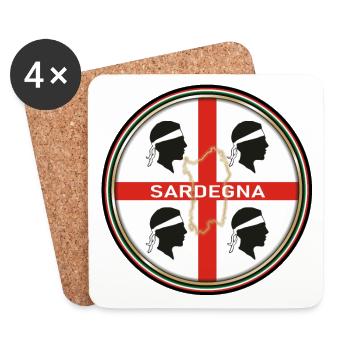 Emblem Sardiniens - Untersetzer (4er-Set) - Weiß - Vorne