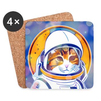 Astro-Katze - Untersetzer (4er-Set) - Weiß - Vorne