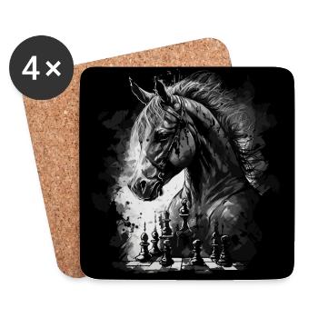 Knight Chess Horse - Coasters (set of 4) - white - Front