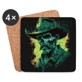Untoter Cowboy - Untersetzer (4er-Set) - Weiß - Vorne
