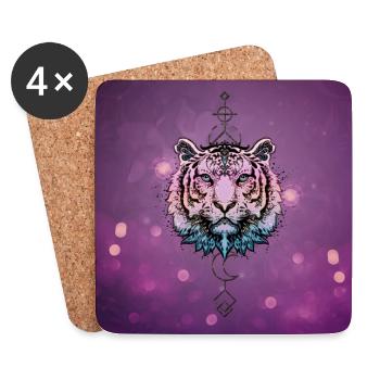 Wunderbarer bunter Tiger - Untersetzer (4er-Set) - Weiß - Vorne