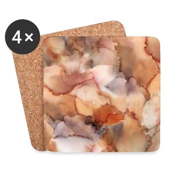 Beige marble pattern - Coasters (set of 4) - white - Front