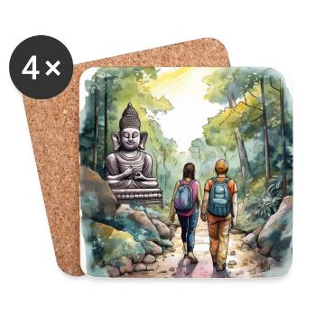 Lovers Jungle Adventure - Coasters (set of 4) - white - Front