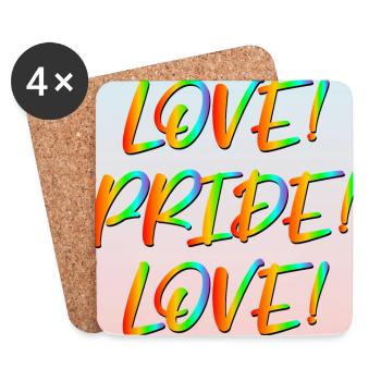 LOVE PRIDE LOVE LGBTQ DIT DIVERSITÉ DIVERSITÉ - Dessous de verre (lot de 4) - blanc - Devant