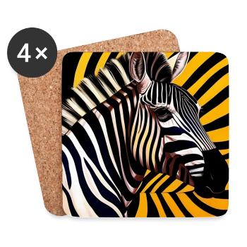 Zebra - Untersetzer (4er-Set) - Weiß - Vorne