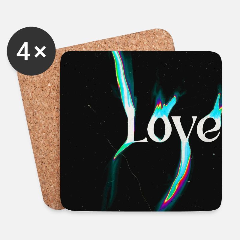 Liebe - Untersetzer (4er-Set) - Weiß