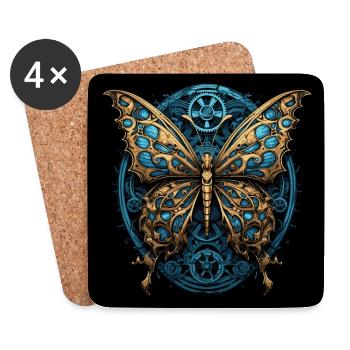 Maschinenschmetterling - Untersetzer (4er-Set) - Weiß - Vorne