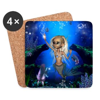 Douce petite sirène - Dessous de verre (lot de 4) - blanc - Devant