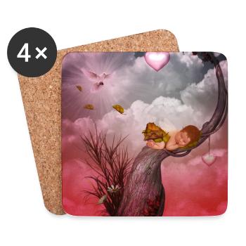Cute sleeping fairy baby. - Coasters (set of 4) - white - Front